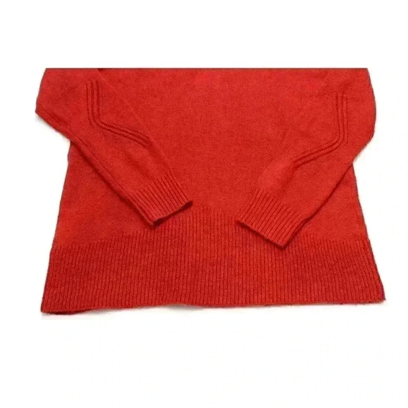 Soft Surroundings Large Burnt Orange Pointelle Knit V-Neck Everest Sweater Knit - Picture 12 of 12